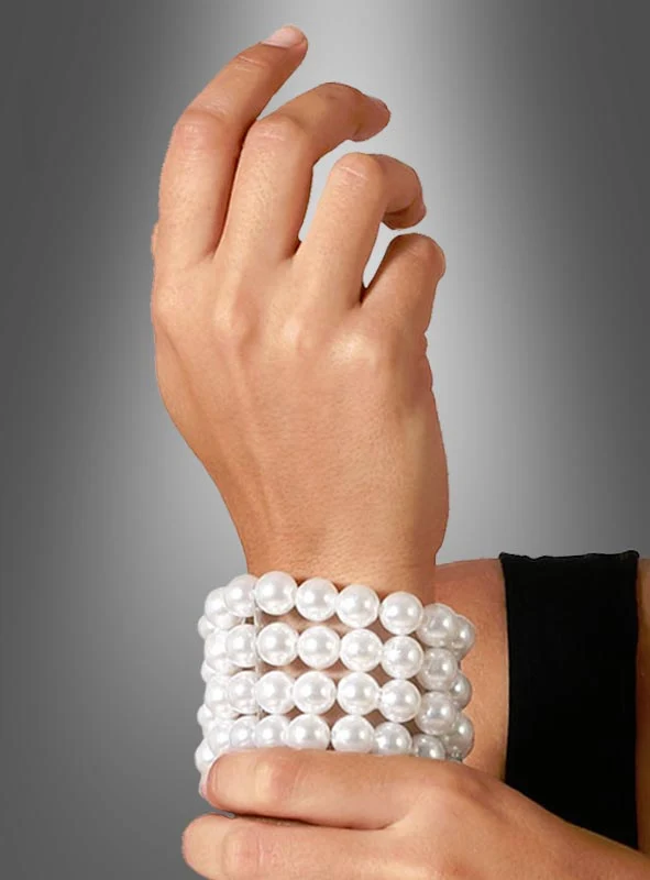Deluxe Perlenarmband 20er Jahre weiß