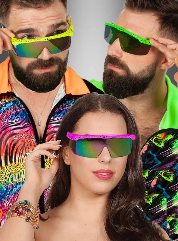 Neon Partybrille mit Farbverlauf