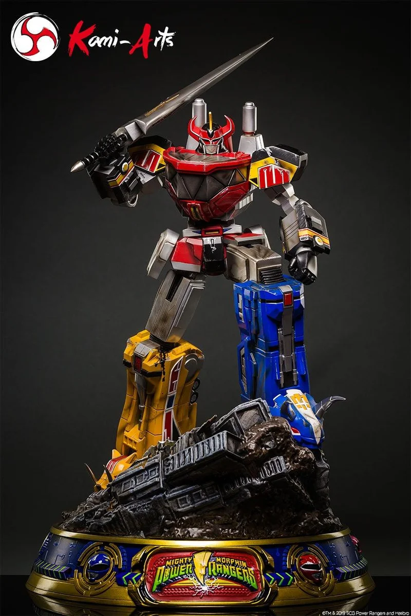 Mighty Morphin Power Rangers | Megazord-Kampfschaden | Spezieller Kampfschaden | Maßstab 1:4 | Hochwertiges Resin | Kami Arts
