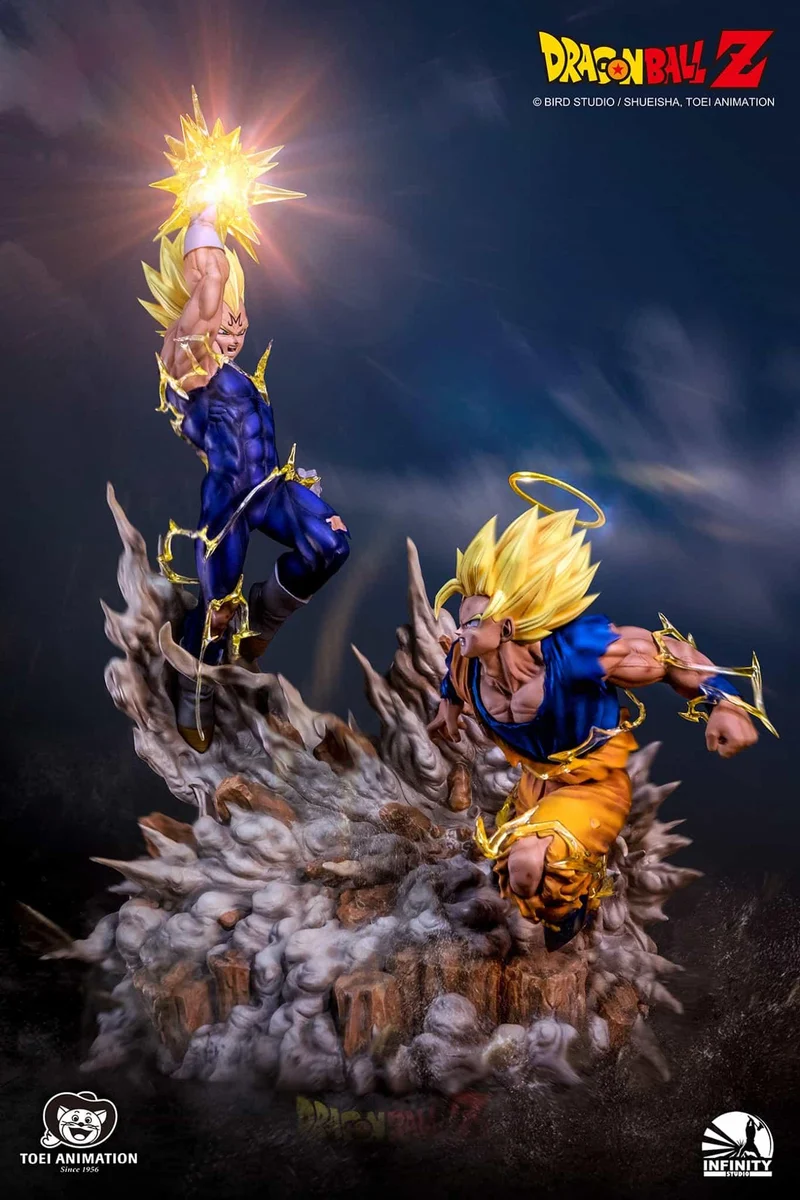 Dragon Ball Z | SS2 Goku vs. Majin Vegeta Kampfserie | Maßstab 1:6 | Hochwertiges Resin | Infinity Studio