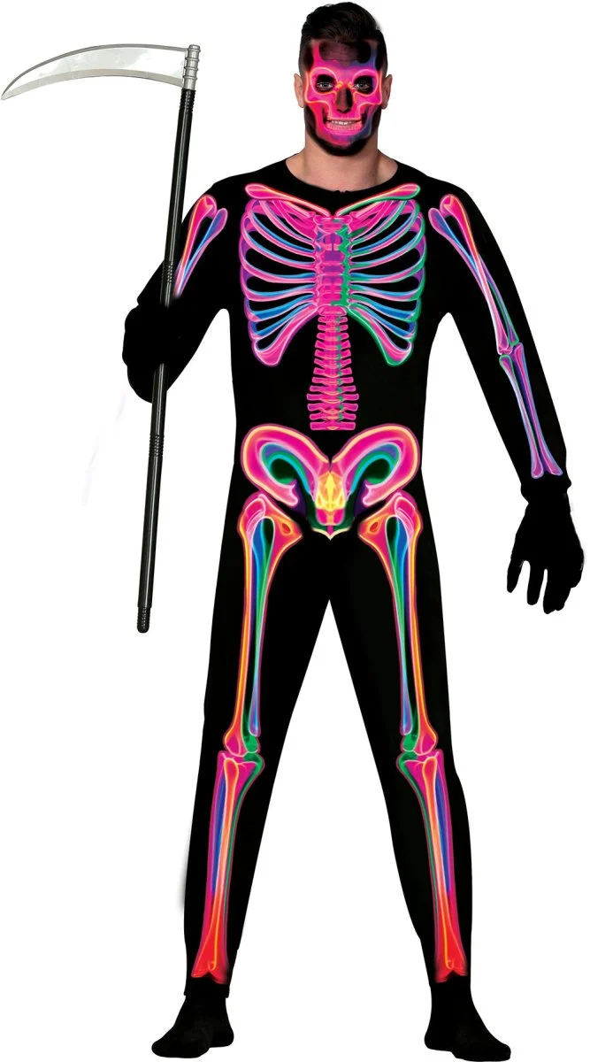 Halloween-Kostüm für Herren: Neon-Skelett