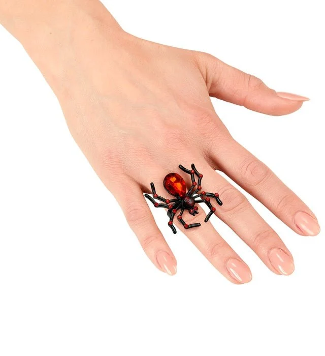 Halloween-Ring – Rote Spinne