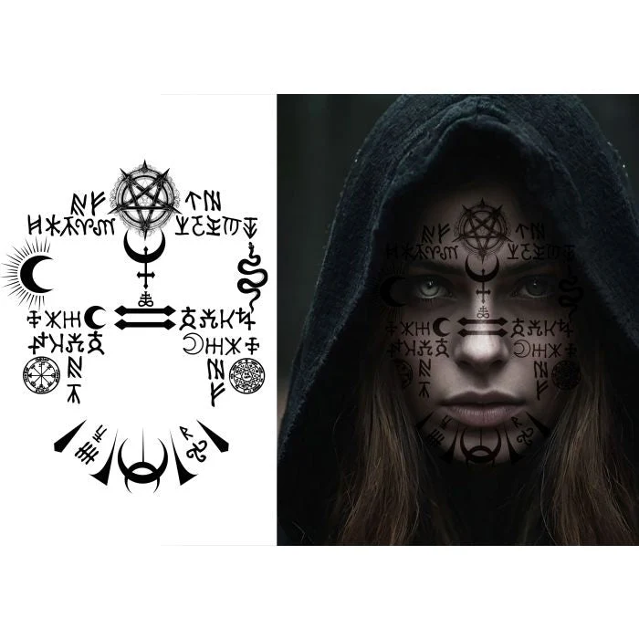 Halloween-Tattoo-Imitat, satanisch, 22 cm