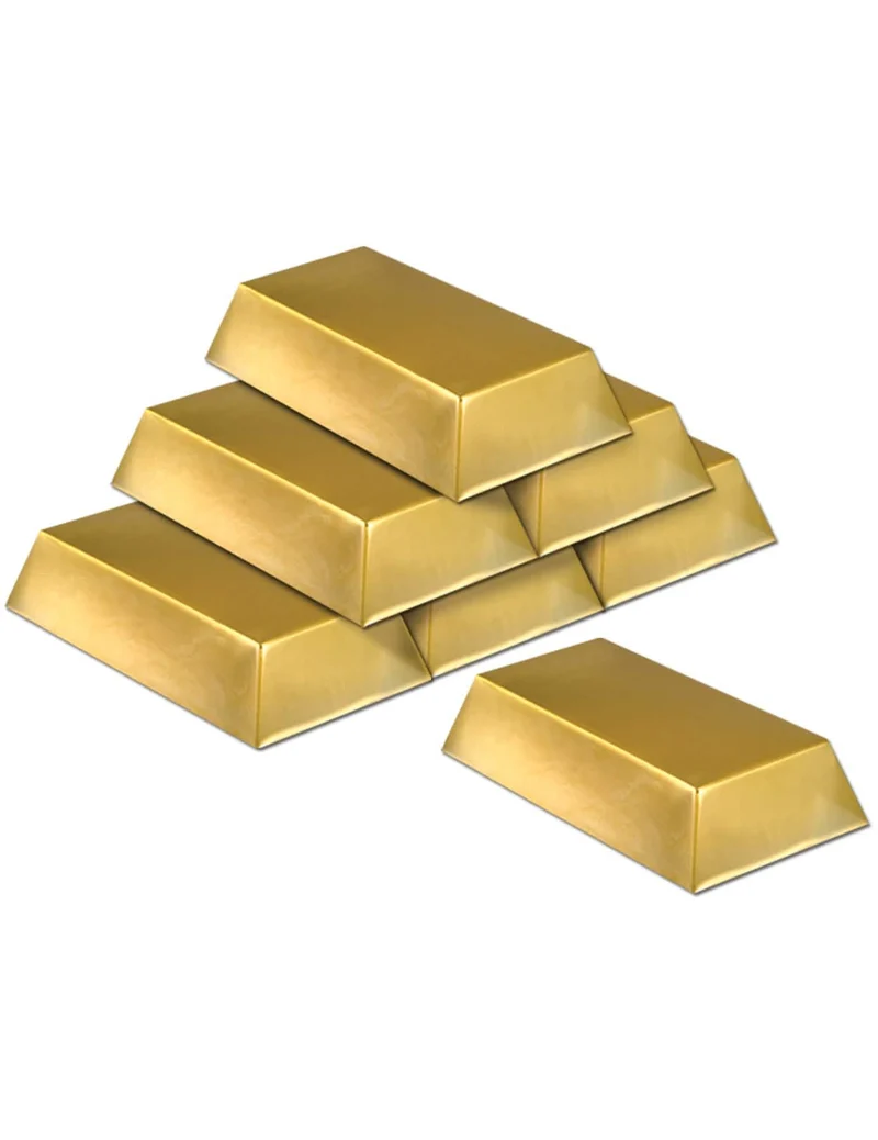 Goldbarren aus Kunststoff zum Dekorieren
