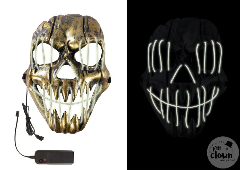 Gruselige LED-Monstermaske – Gold