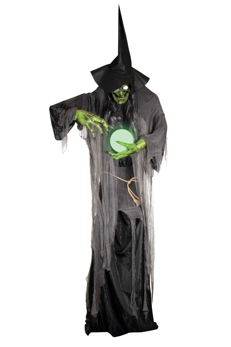 Animierte Halloween Hexe 3 m – Wetterfeste Outdoor-Deko