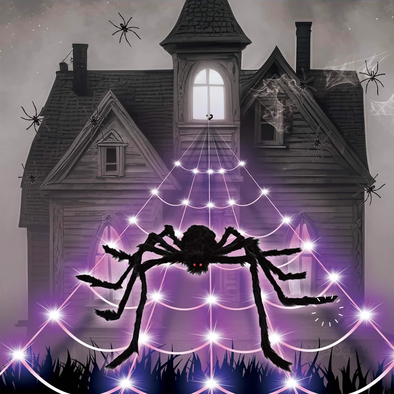 LED Spinnennetz 5m & Spinne