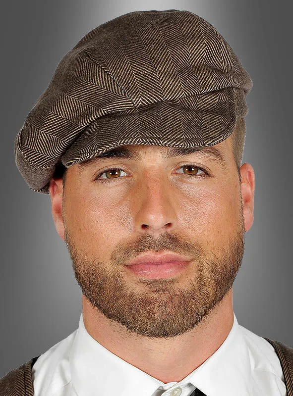 Braune Schiebermütze im Peaky Blinders Style