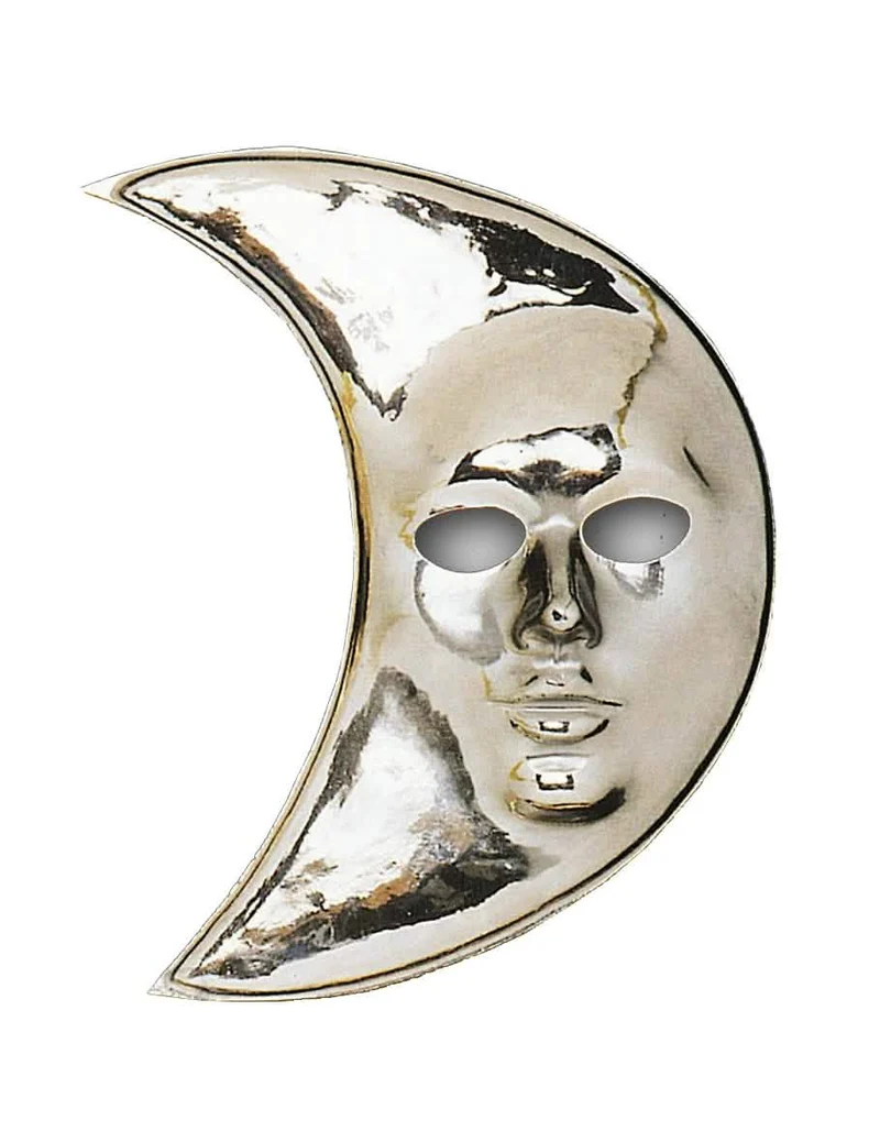 Silberne Mond-Maske für Erwachsene