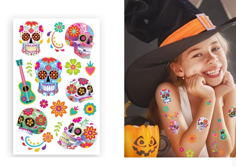 Halloween-Temporärtattoos Catrina