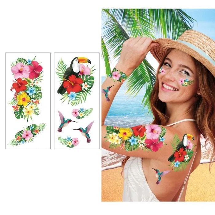 Bunte Gesichtssticker Hawaii 14 cm