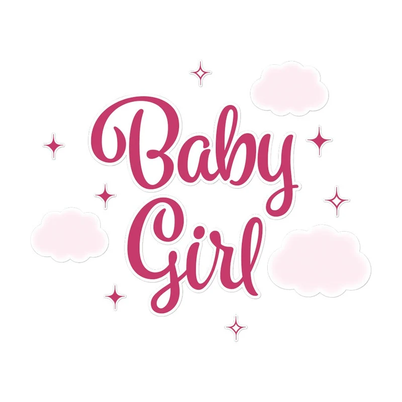 Rosa Fensteraufkleber „Baby Girl“, 1,5 m