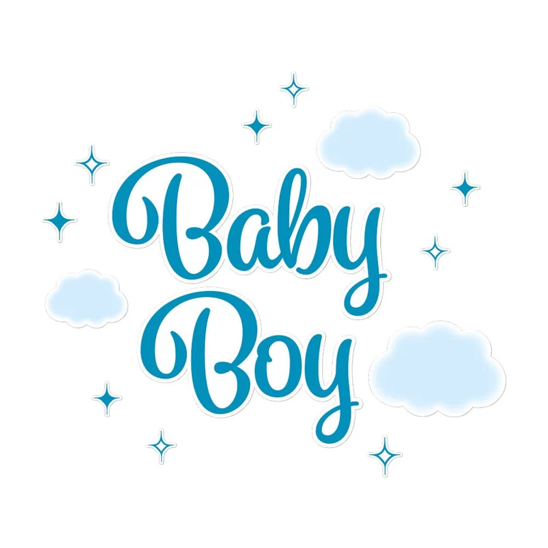 Blauer Fensteraufkleber „Baby Boy“
