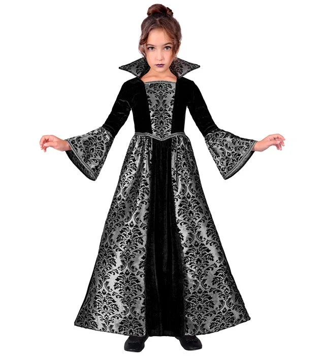 Vampir-Kleid, schwarz-grau, für Mädchen