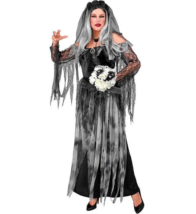 Halloween-Kleid, schwarz, Braut, 2-teilig