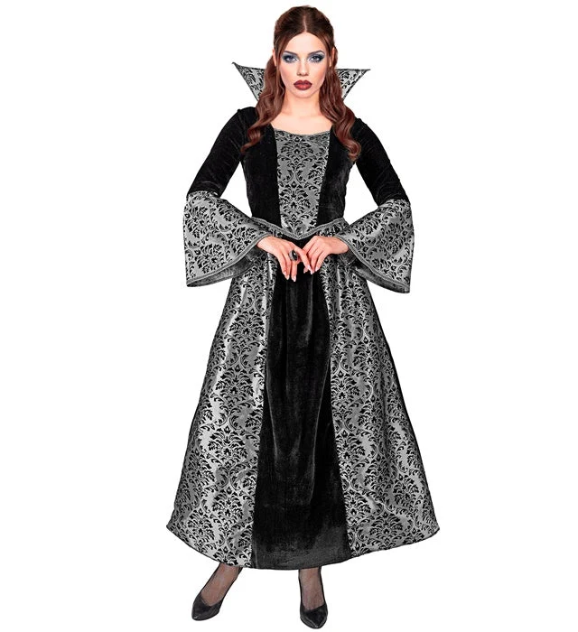 Vampir-Kleid, schwarz-grau, für Damen