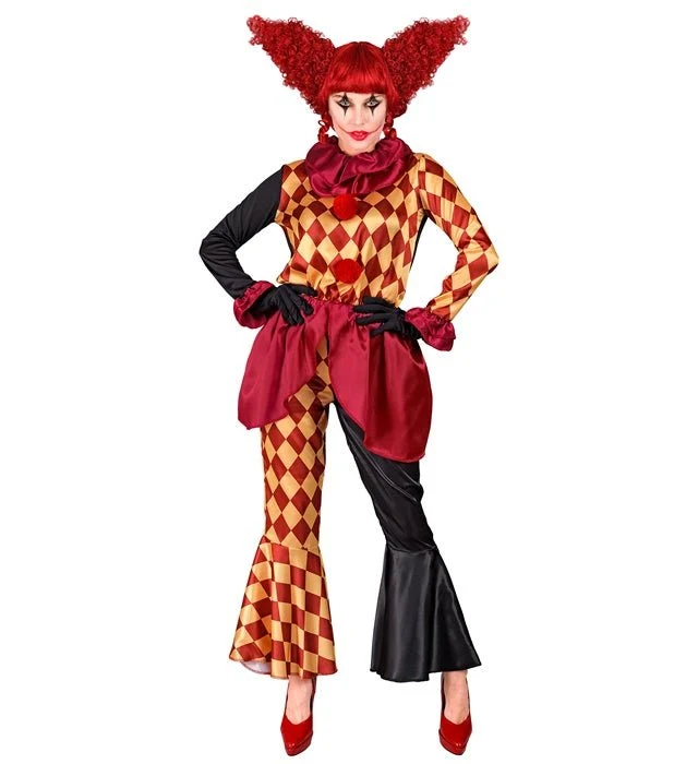 Clown-Kostüm für Damen, 3-teilig