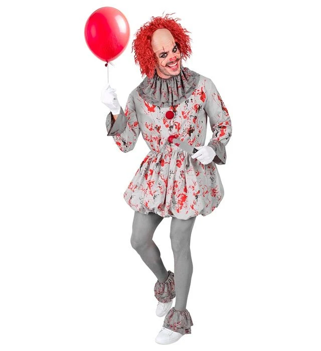 Clown-Kostüm Grau Rot