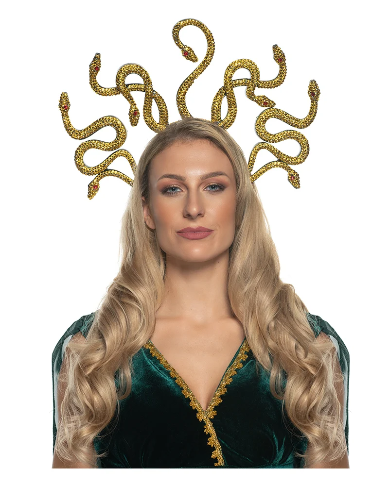 Medusa Kopfschmuck mit Schlangen & Strass