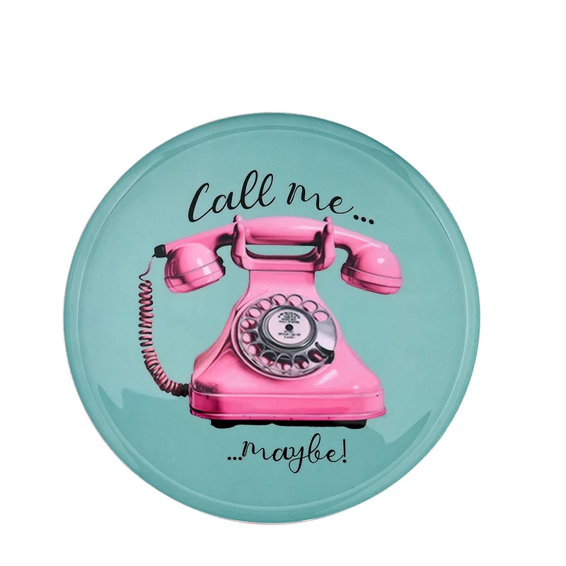 Dekotablett Telefon blau-pink 23 cm