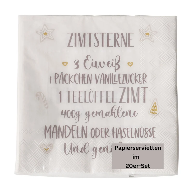 Papierservietten Zimtsterne weiß