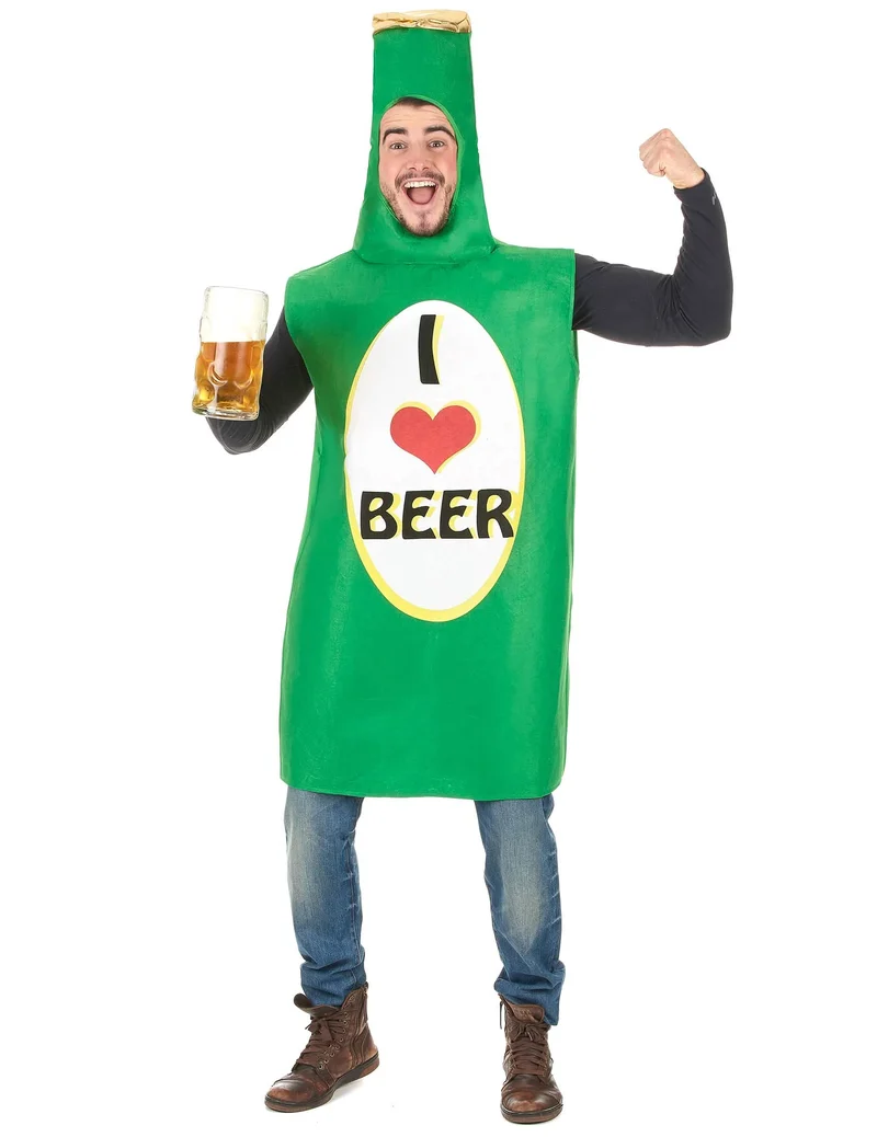 Bierflasche Kostüm für Erwachsene grün