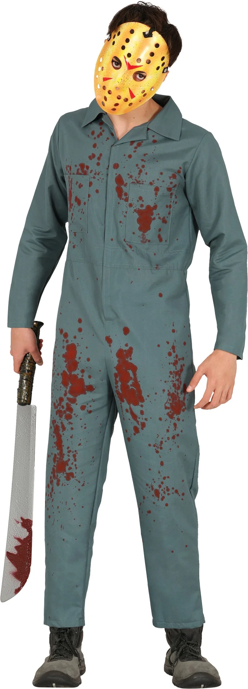 Psycho Halloween Kostuum Heren jumpsuit + Masker | Jason