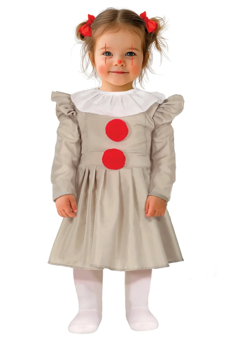 Halloween Kleid Mädchen Clown mit Kragen