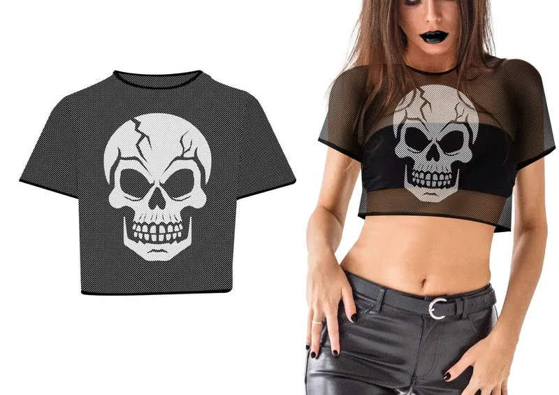 Halloween Shirt Schwarz mit weißem Totenkopf