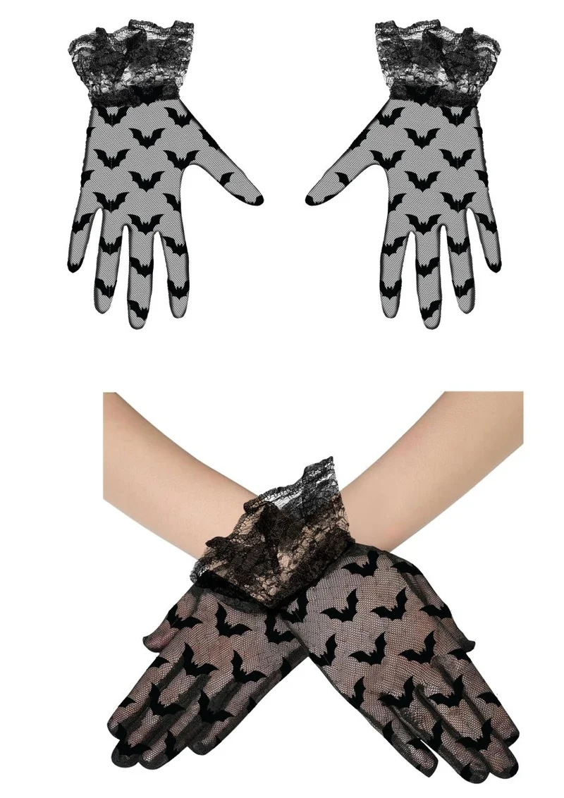 Spitzenhandschuhe Fledermaus 22cm