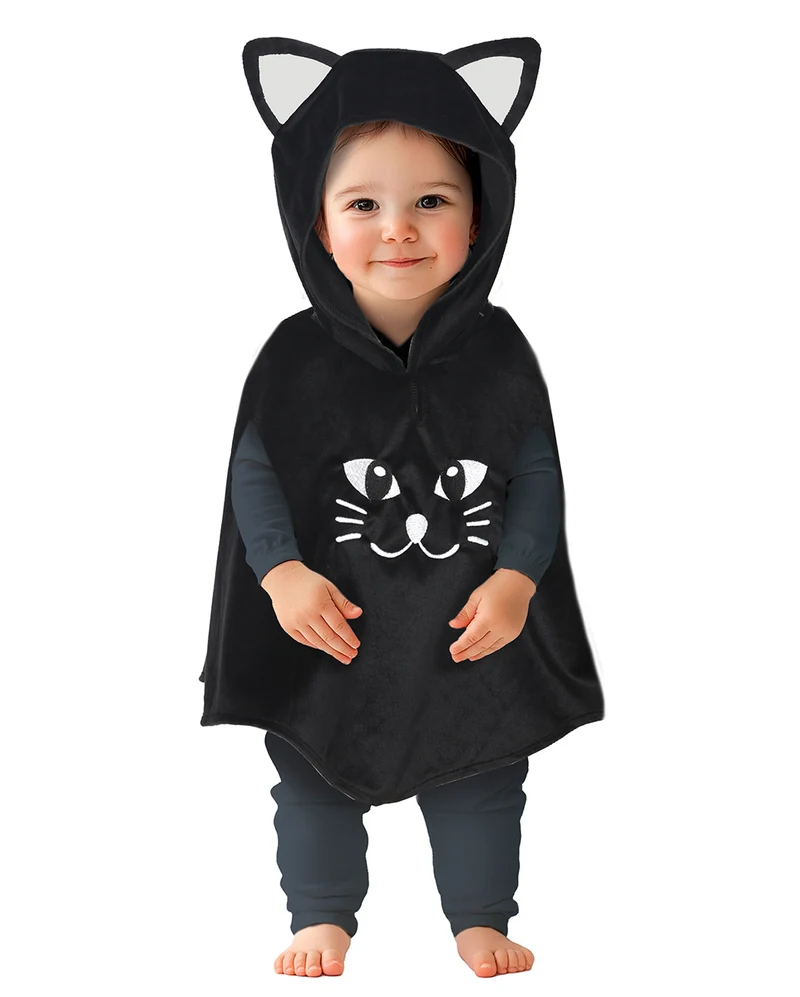 Knuffiger Katzenponcho für Babys 18-24 Monate
