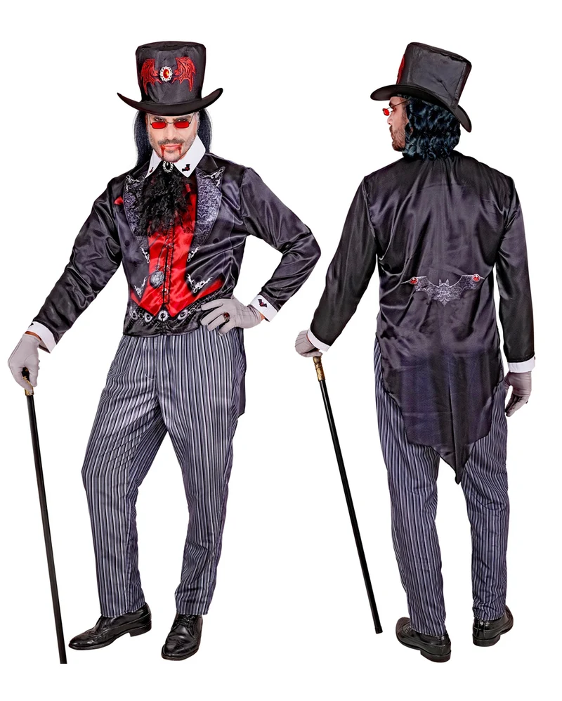 Vampir Schnellkostüm mit Hut & Jabot