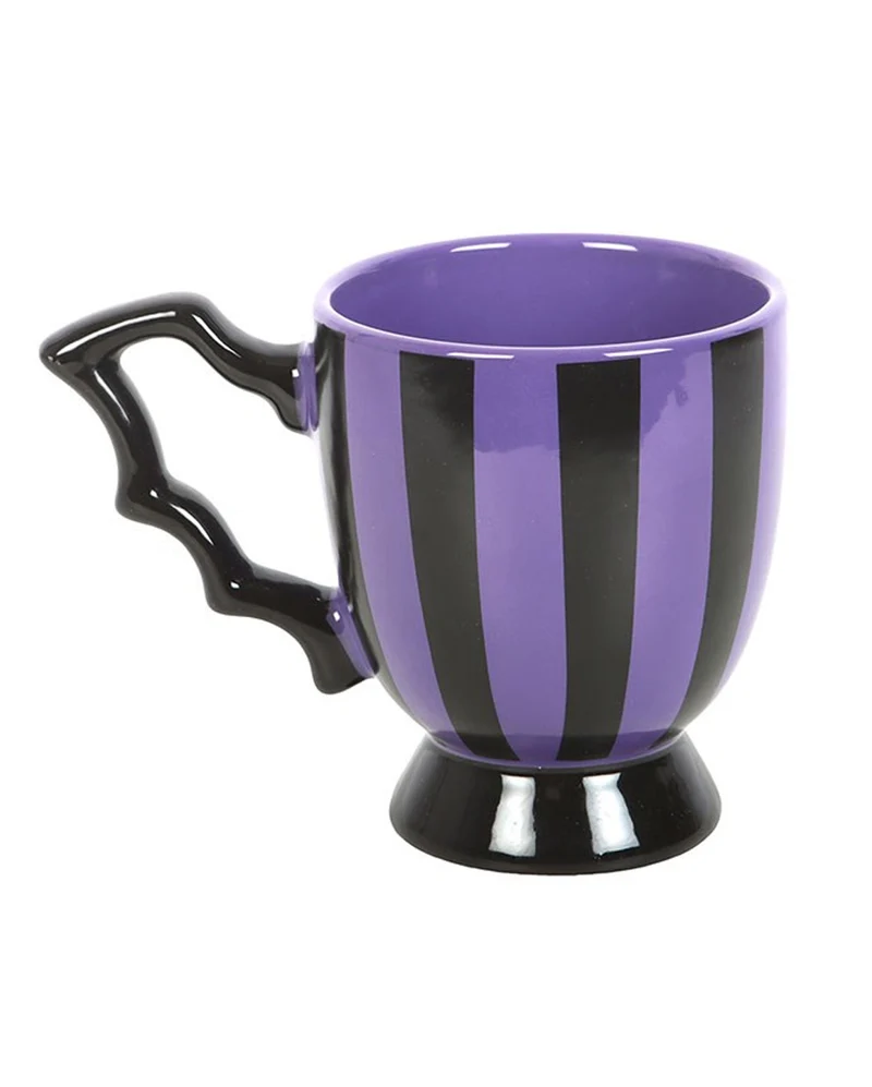 Fledermausflügel-Teetasse mit violetten Streifen
