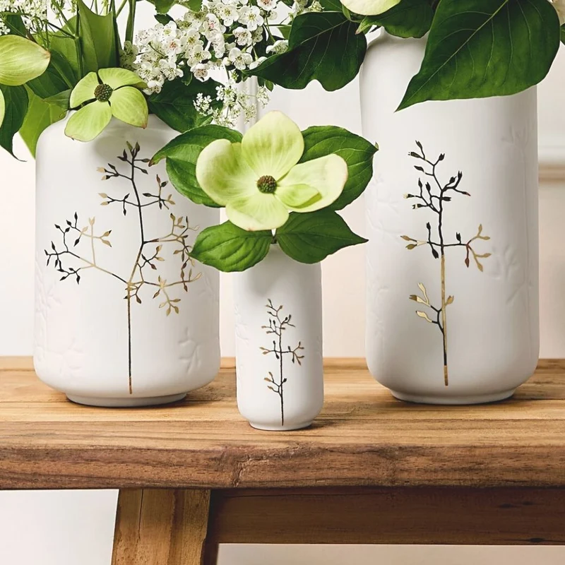 Räder Vase Zweig Goldfarben Klein