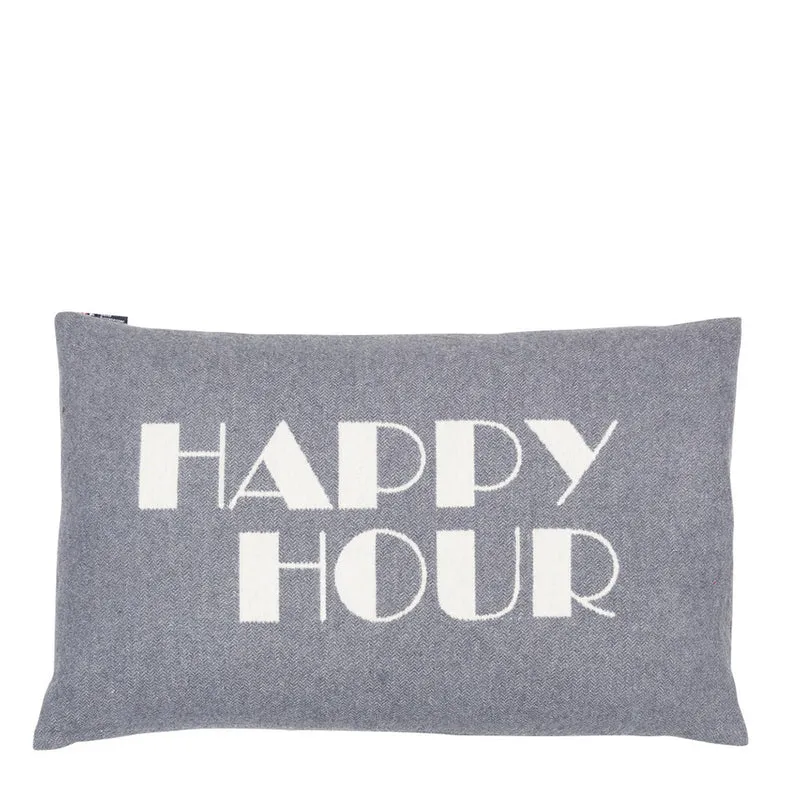 Nordic Kissenhülle Happy Hour Grau 40 x 60 cm