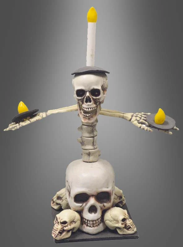 Totenkopf Kerzenhalter 55cm LED Augen