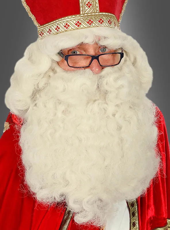 Deluxe Weihnachtsmann Perücke und Bart