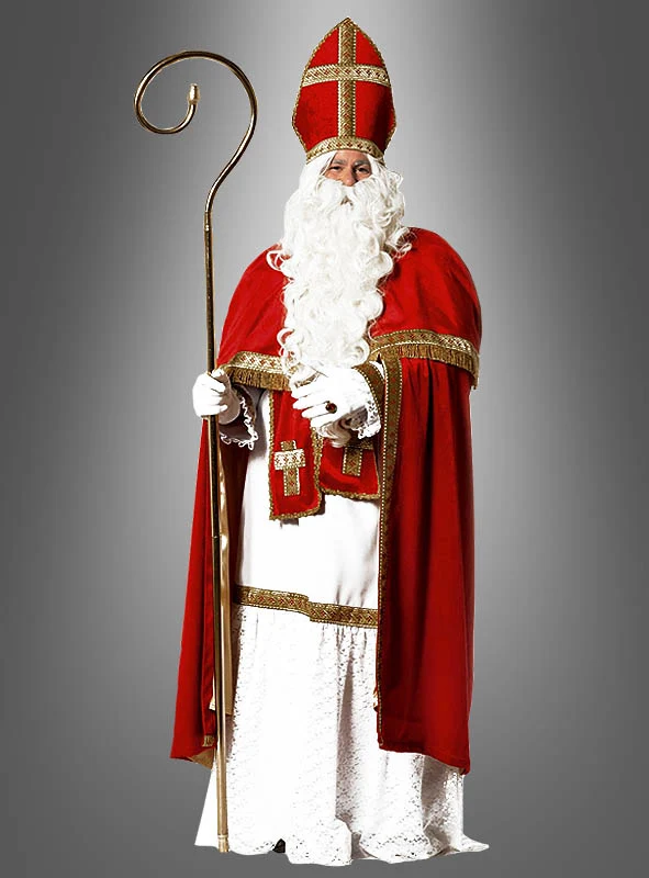 Luxus Nikolaus Kostüm aus Plüsch