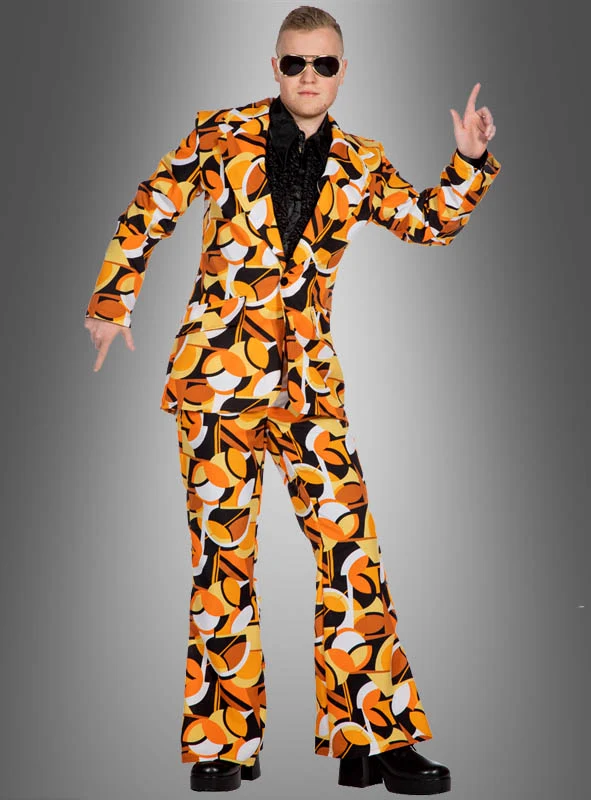 Retro 70er Tanzanzug orangene Kreise