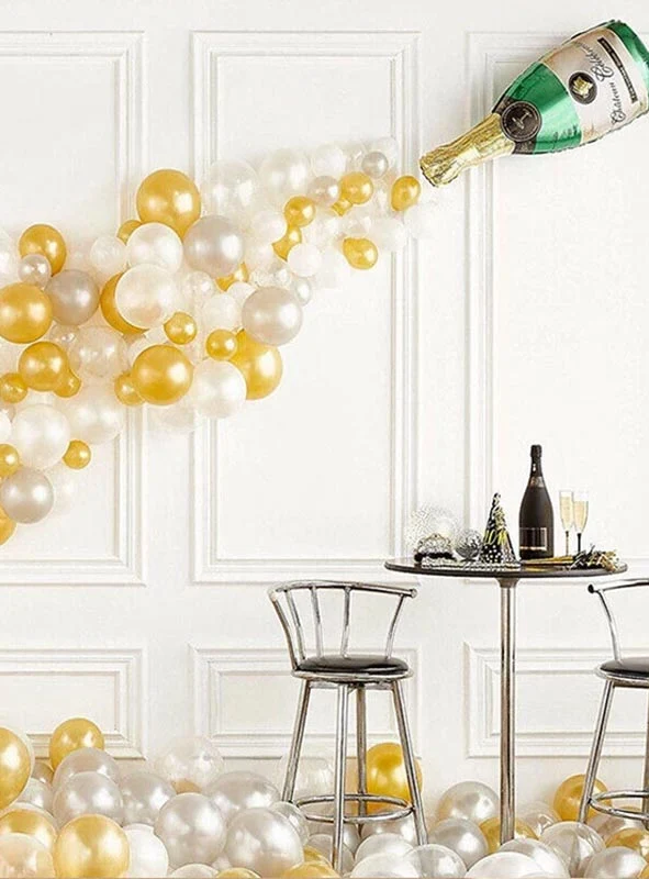 Partyset Champagnerflasche Sekt Deko 42 Teile