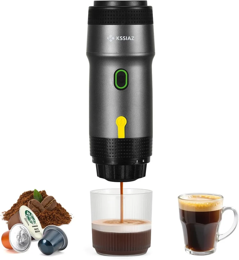 Perfekter Espresso unterwegs: Elektrische Akku-Mini-Espressomaschine für Kapseln