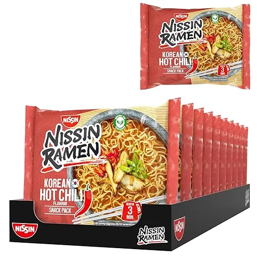 10 Mahlzeiten für Mitarbeiter: Instant-Weizennudeln mit scharfer Würzmischung – Korean Hot Chili 10er Pack.