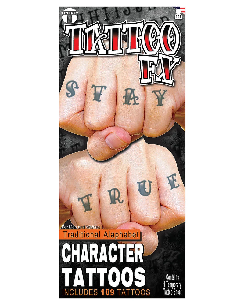 Alphabet Finger Klebetattoos