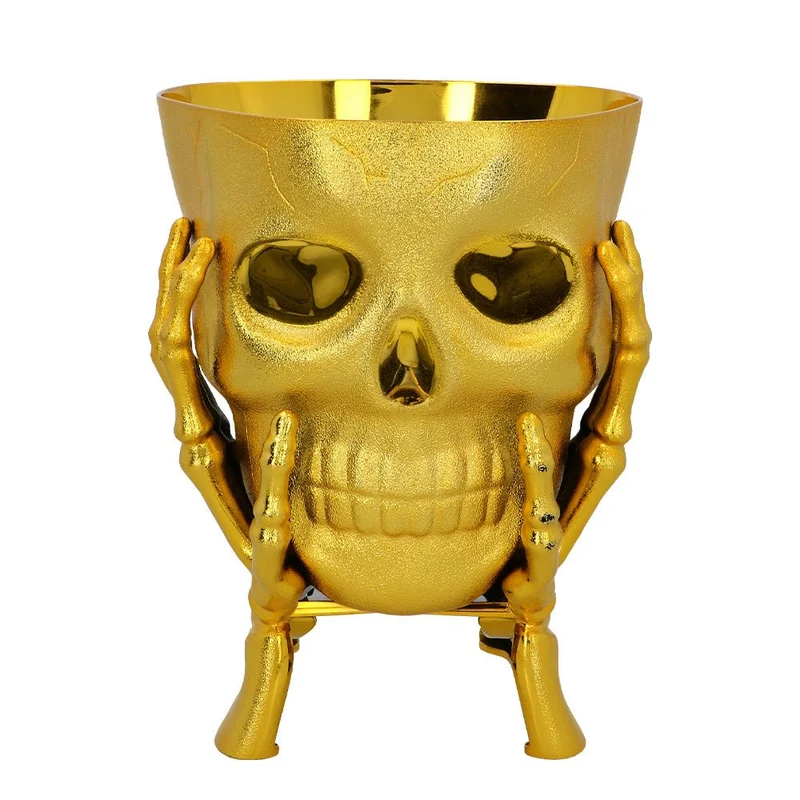 Halloween-Schale „Goldener Totenkopf“, 17 cm