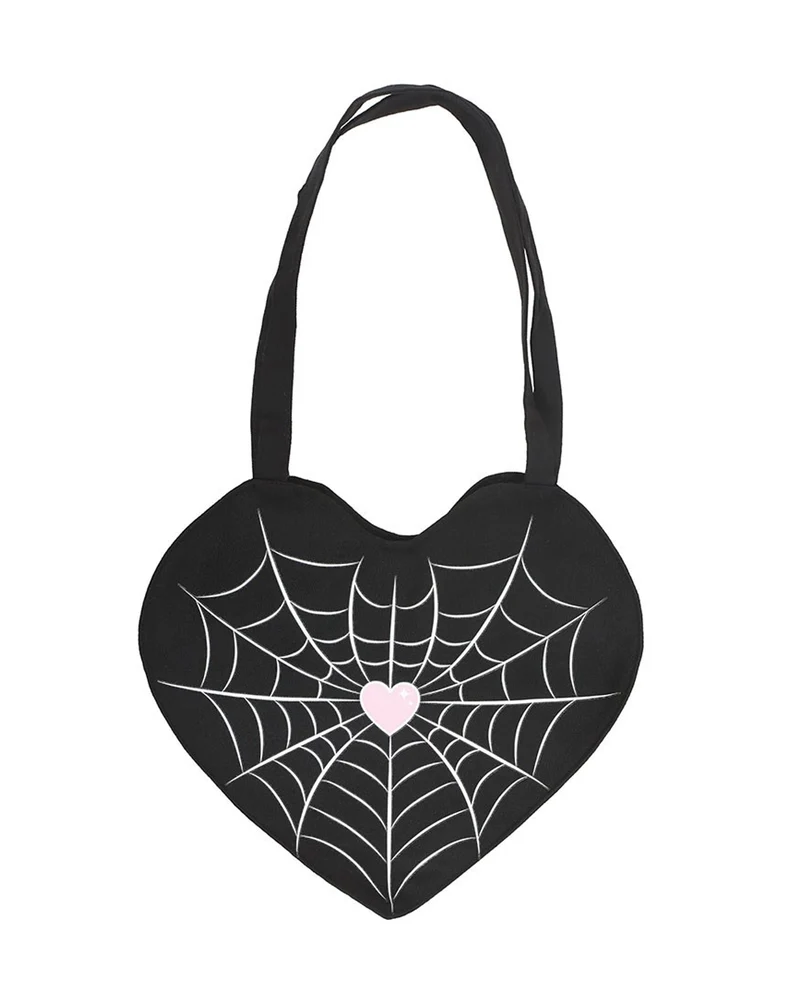 Spiderweb Heart Tragetasche