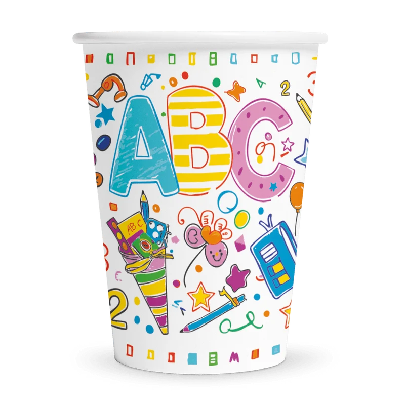 Einschulung Becher Abc 210 ml, 8 Stück
