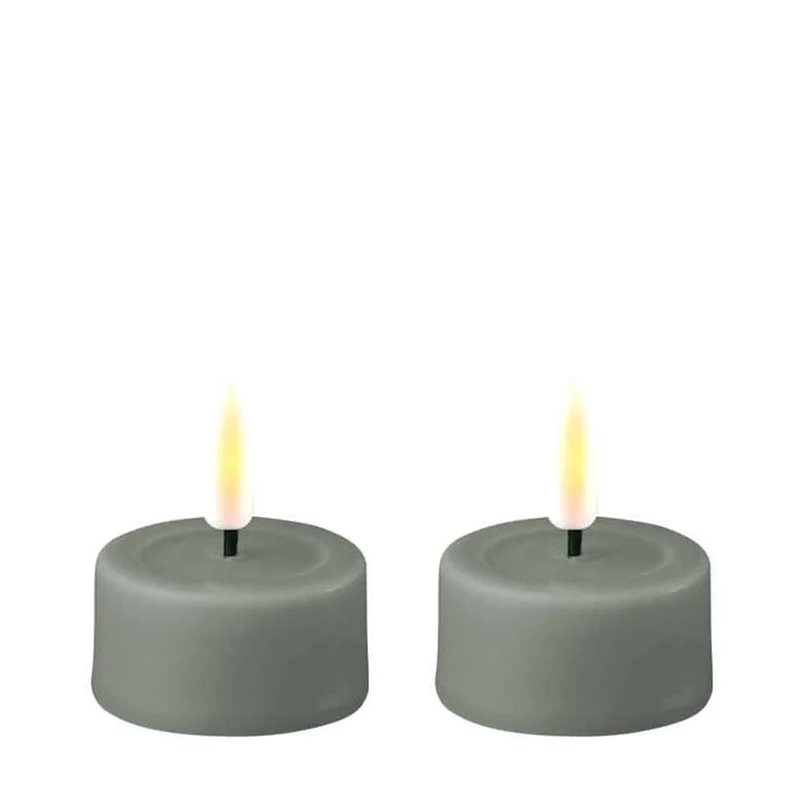 DELUXE LED Teelicht Salbei Grün 2er-Set