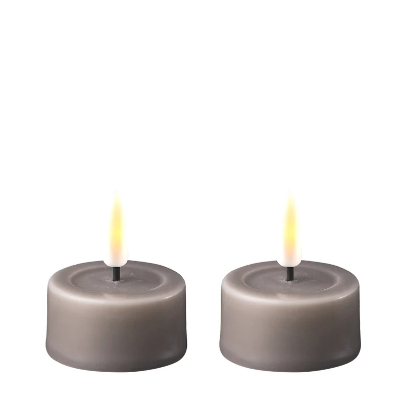DELUXE LED Teelicht Grau 2er-Set