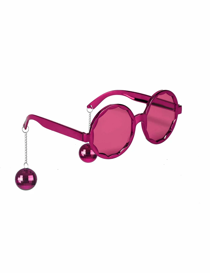 Witzige Disco Brille rosa für Erwachsene