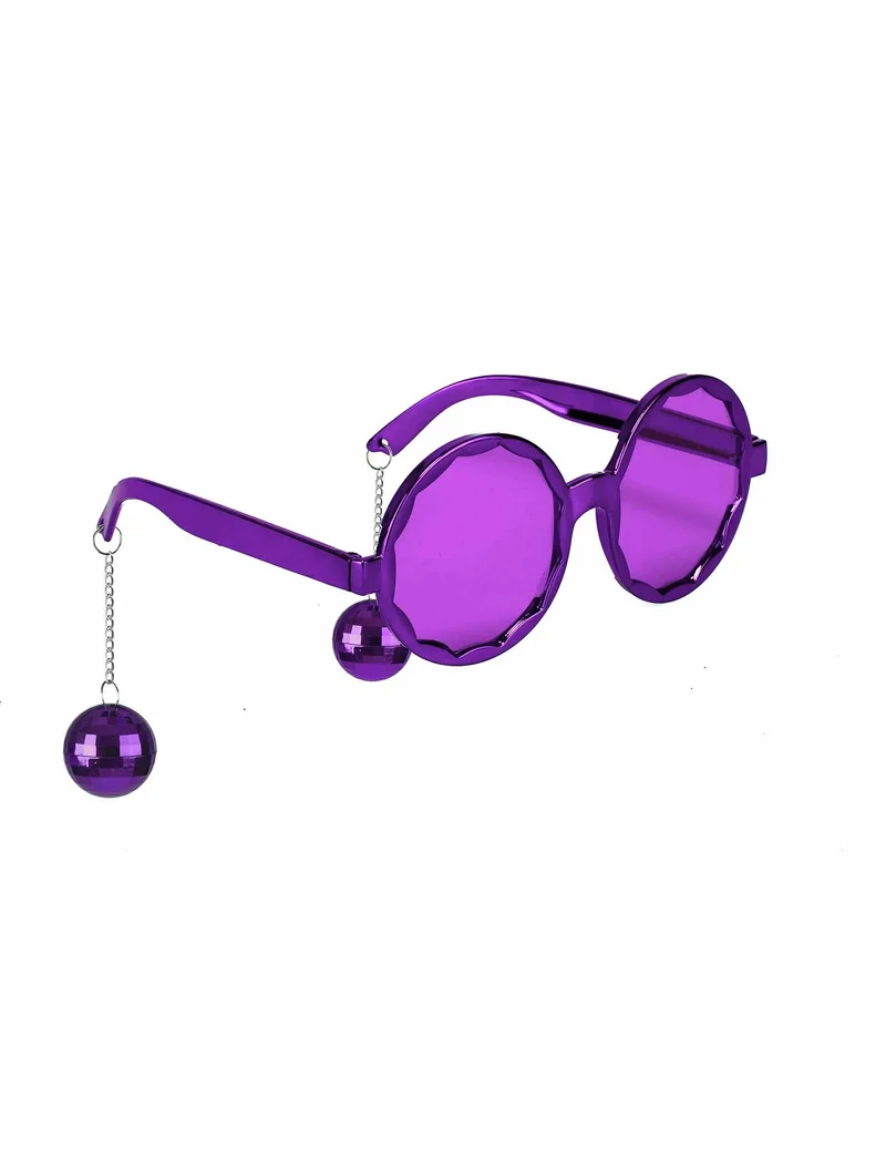 Witzige Disco Brille lila für Erwachsene